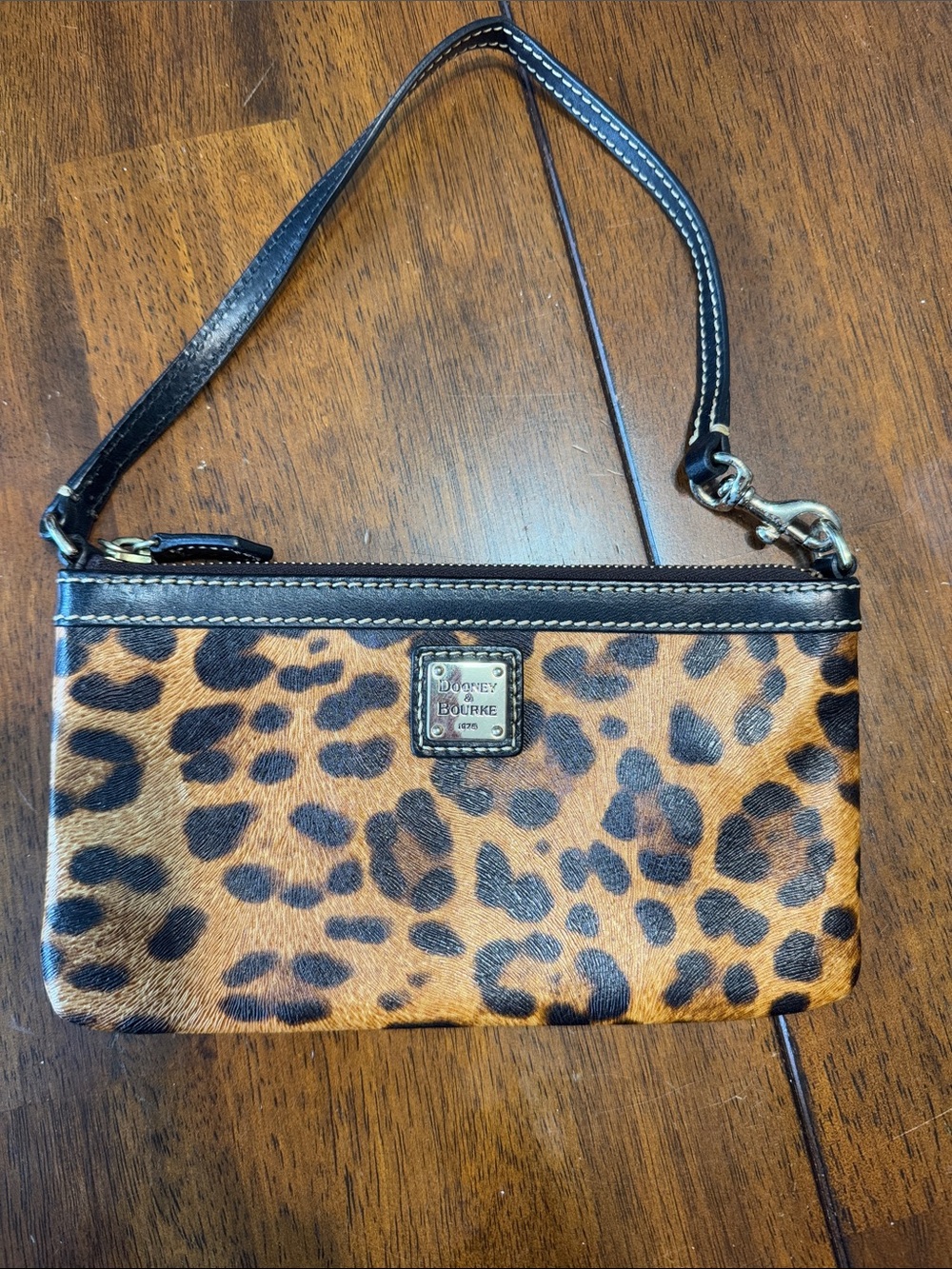 Dooney and Bourke leopard print wristlet